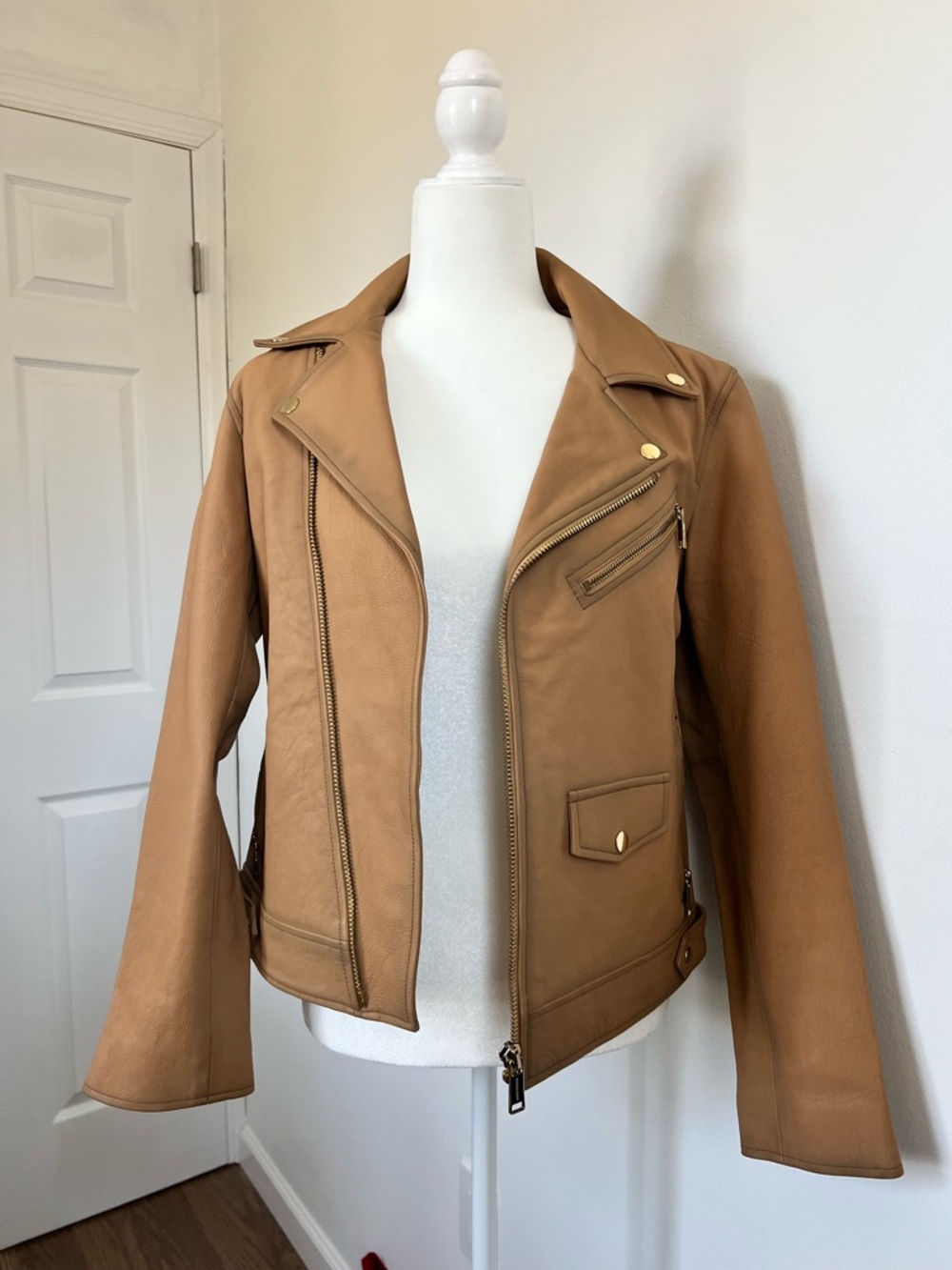 Michael Kors Lamb Leather Moto Jacket